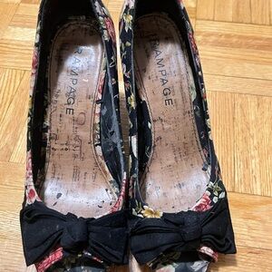 Rampage Black Floral Heels with Bow free when you purchase